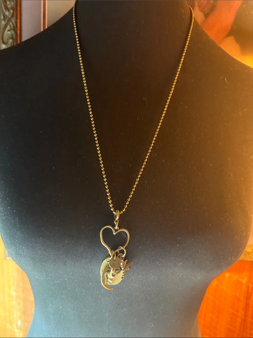 Bronze Heart Charm 26” Necklace with 'Always' Tag